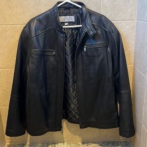 Black genuine leather Marc NY jacket.